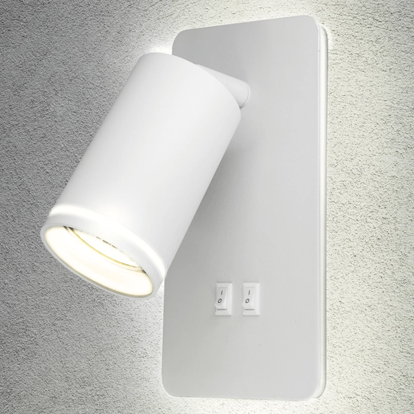 Ścienny kinkiet z włącznikiem PARIS 324351 tuba biały