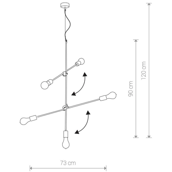 Miedziana LAMPA wisząca STICKS 6270 Nowodvorski zwis OPRAWA metalowa MOLECULAR molekuły pałąk miedź czarny