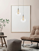 Skandynawska lampa wisząca Zarza szklana łezka chrom złota