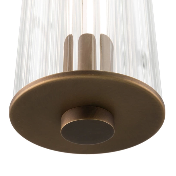 Potrójna wisząca lampa Merezi 3 5218 LED 90W 3000K szklany mosiądz patyna