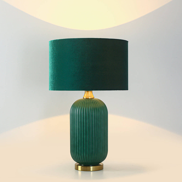Abażurowa lampka stołowa Tamiza LP-1515/1T big green zielona złota