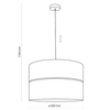 Lampa glamour wisząca Hilton 4771 TK Lighting z tkaniny biała złota