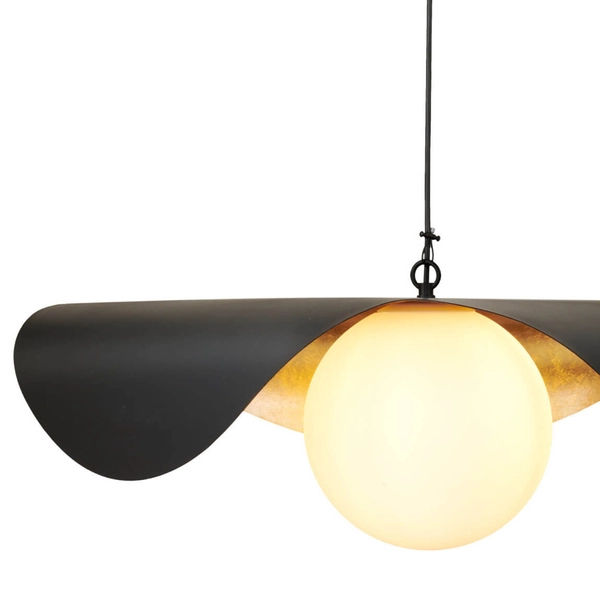 Lampa wisząca ze szklanym kloszem ENZO ST-F22020601-D60 black czarny złoty