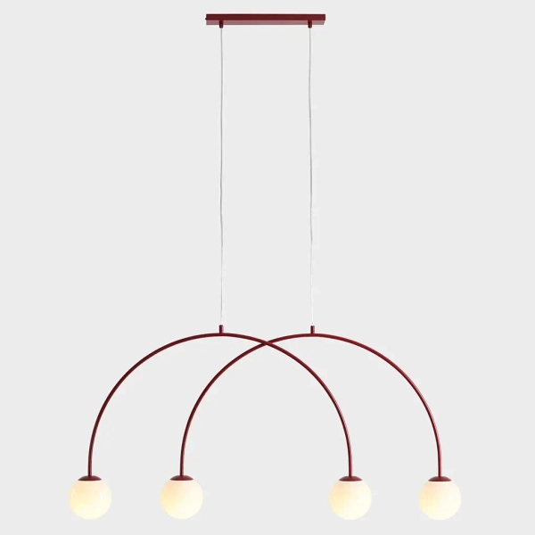 Skandynawska lampa wisząca UNA 1116L15_S kulista szklana czerwona
