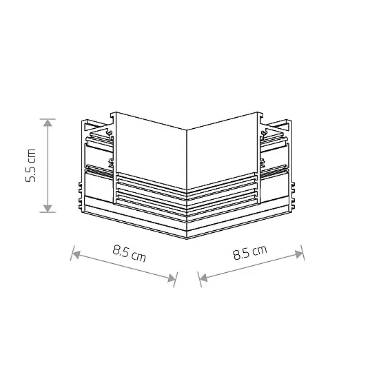 Łącznik horyzontalny narożny szyn 1-obwodowy 11622 biały