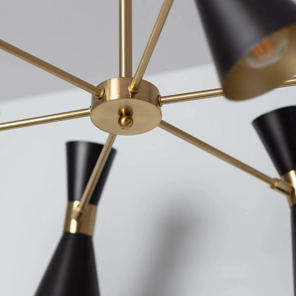 Wielopunktowa lampa sufitowa Libre ABR-LWS-6XE27 Abruzzo czarny złoty