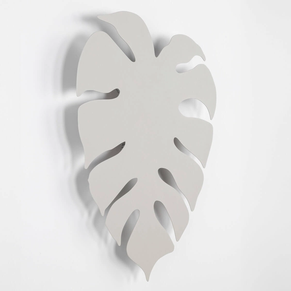 Lampa naścienna do sypialni Monstera 6436 listek metalowa biała