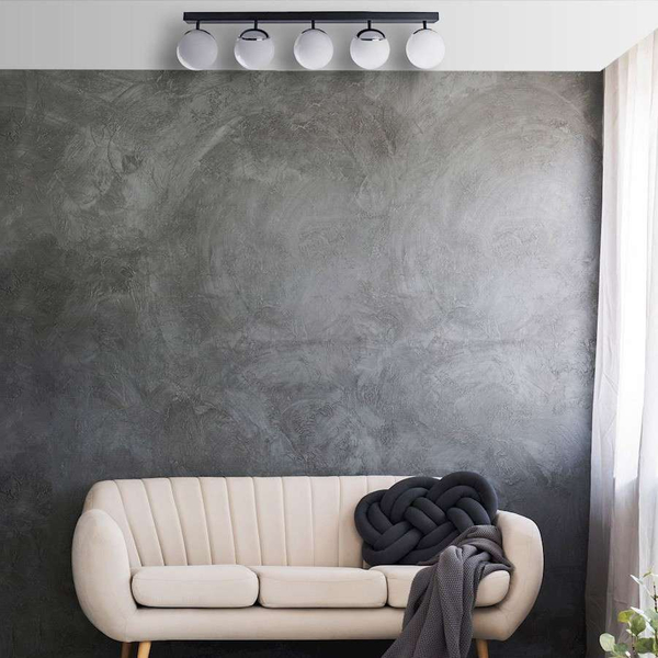 Plafon LAMPA sufitowa SFERA MLP8875 Milagro metalowa OPRAWA kule balls na listwie czarne białe chrom