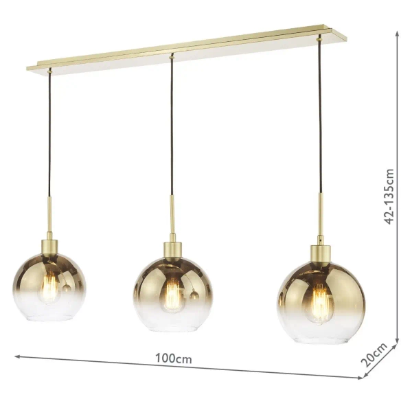 Wisząca lampa nad stół Lycia LYC0335 do kuchni szklane kule złoty