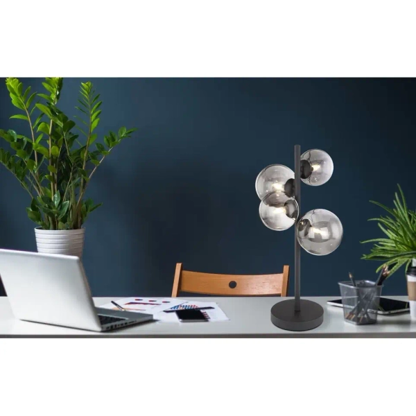 Biurkowa lampka Riha 56133-4T LED 3,5W 3000K do gabinetu czarna grafitowa