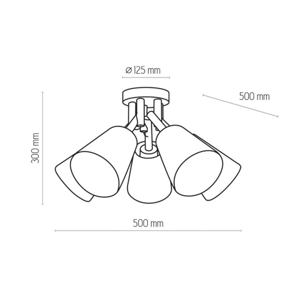 Wielopunktowa lampa sufitowa Vaio 666 drewniana biała