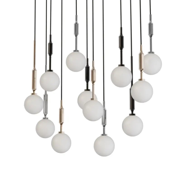 Kaskadowa wisząca lampa Ero Multicolor XIV OR86430 kule białe czarne