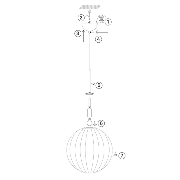 Zwisająca lampa kula Fengari 108762 Markslojd szklana czarna przydymiona
