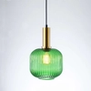 Kulista LAMPA wisząca CUMBRIA 317414 Polux szklany ZWIS plisowany do kuchni loft zielony