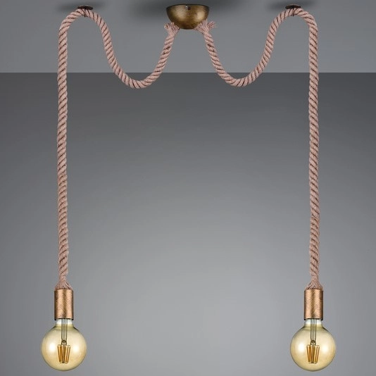 LAMPA wisząca ROPE 310100204 Trio metalowa OPRAWA marynistyczne liny patyna beżowe