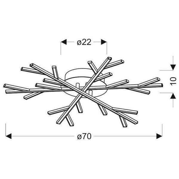 Plafon LAMPA sufitowa SAMOS A0017-130 Candellux metalowa OPRAWA art deco LED 40W 4000K śnieżynka czarna