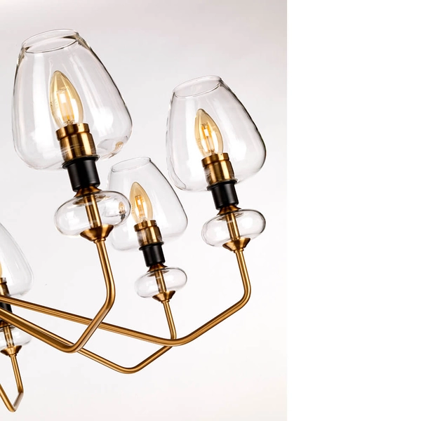 Industrialna lampa wisząca Armand DL-ARMAND8-AB Elstead metalowa złota czarna