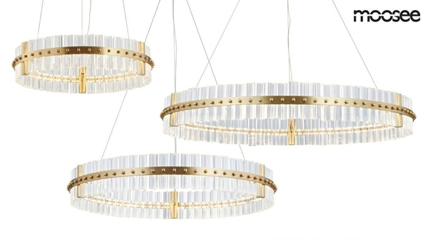Żyrandol glamour Saturnus MSE010100165 kryształowy złoty
