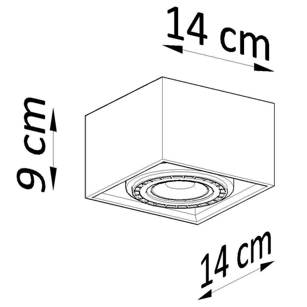 Kwadratowa lampa sufitowa SL.0883 betonowa do sypialni