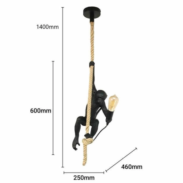 Wisząca lampa małpka Monkey ABR-KAR-G Abruzzo lina dekoracyjna złota