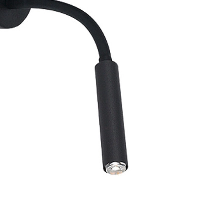 Abażurowy kinkiet szary Hotel Plus 9071 z peszlem do czytania