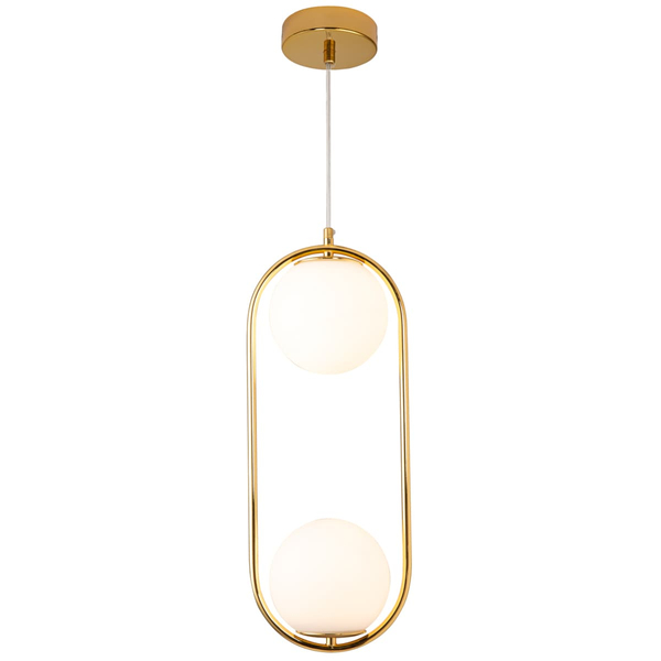 Lampa wisząca COSTA DUO DP0002-2 gold Step metal szkło kule złota