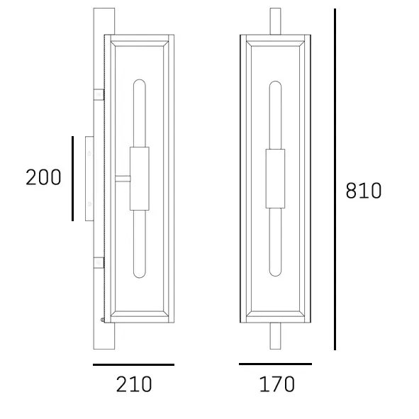 Elegancki kinkiet Dover W02095BK na zewnątrz metalowy czarny