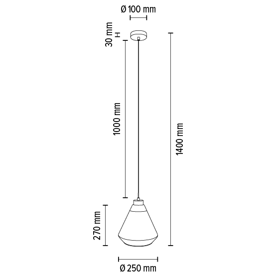 Loftowa lampa wisząca MISTRAL 15820104 szklany zwis złoty przezroczysty