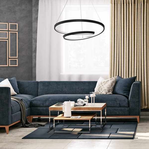 Nowoczesna lampa wisząca Lucero spirala LED 48W czarna