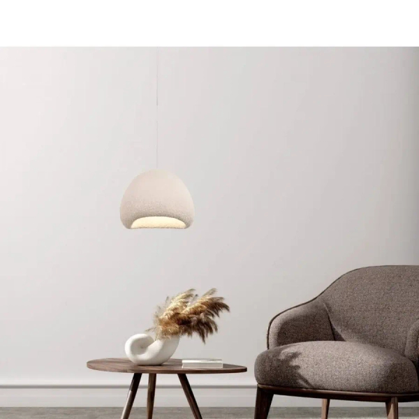 Kopułowa lampa wisząca 23160 do jadalni skandynawska biała