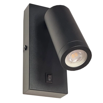 Kinkiet ścienny Doku 4025 Brosline reflektor tuba z włącznikiem czarny