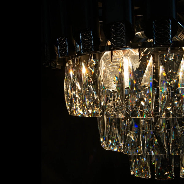 Zwieszany żyrandol Bilbao 6234/4 BL 8C glamour nad stół czarny chrom