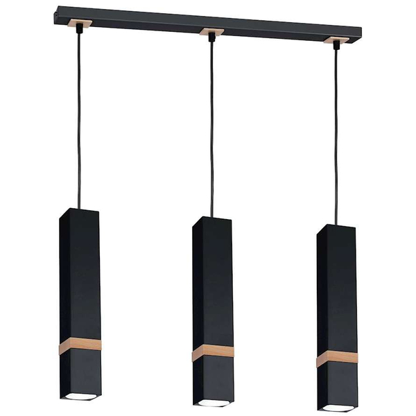 LAMPA wisząca VIDAR MLP5404 Milagro skandynawska OPRAWA metalowy ZWIS prostokątny na listwie czarny
