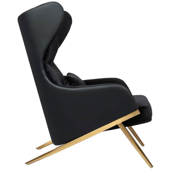 Elegancki fotel z ekoskóry Hampton Velvet MSE011000304.E43V41 czarny złoty