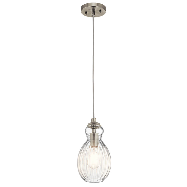 Wisząca lampa szklana Riviera KL-RIVIERA-P-C nikiel przezroczysta