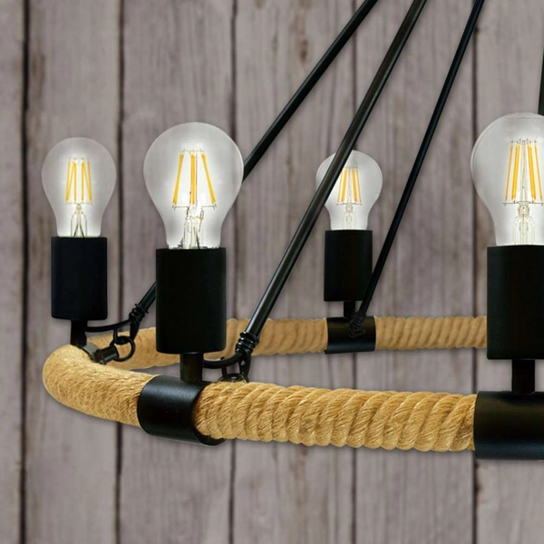 Marynistyczna LAMPA wisząca ROPE ARTHUR 307927 Il mio rustykalna OPRAWA świecznikowa ŻYRANDOL pierścień sznur beżowy findlay