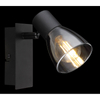 Lampa ścienna Claude 54307-1 z włącznikiem czarna przydymiona