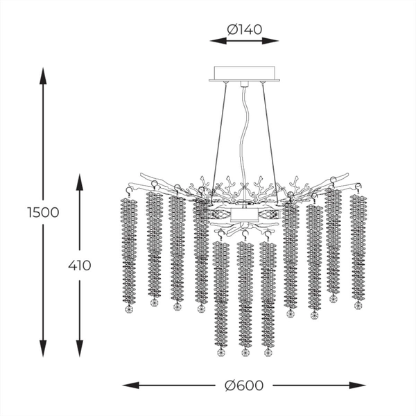 Designerska lampa wisząca Dijon MD3720-1-EGN Zumaline kryształy złoty