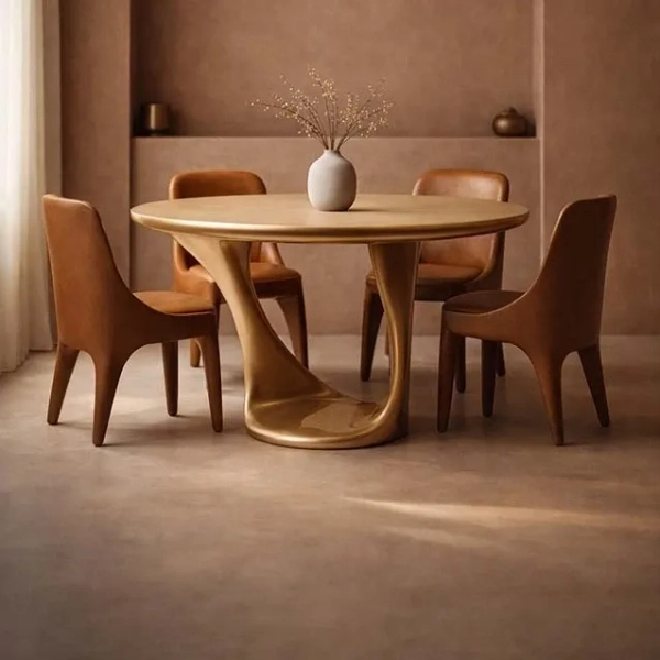 Stół okrągły do jadalni SHANGRI metalowy designerski 5900168837263