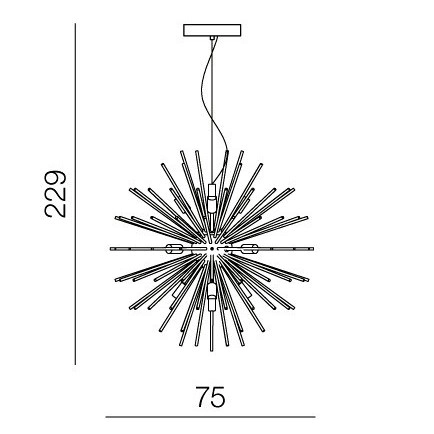Salonowa lampa wisząca Sirius AZ2118+AZ2119 Azzardo zwis miedziany