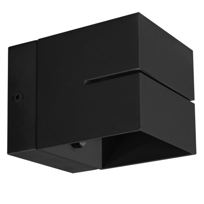 Ścienna LAMPA kinkiet ELTON 03957 Ideus kwadratowa OPRAWA metalowa kostka loft czarna