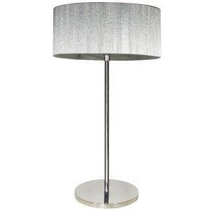 Stołowa lampka SOLO 41-27897 abażurowa okrągła organza chrom srebrna