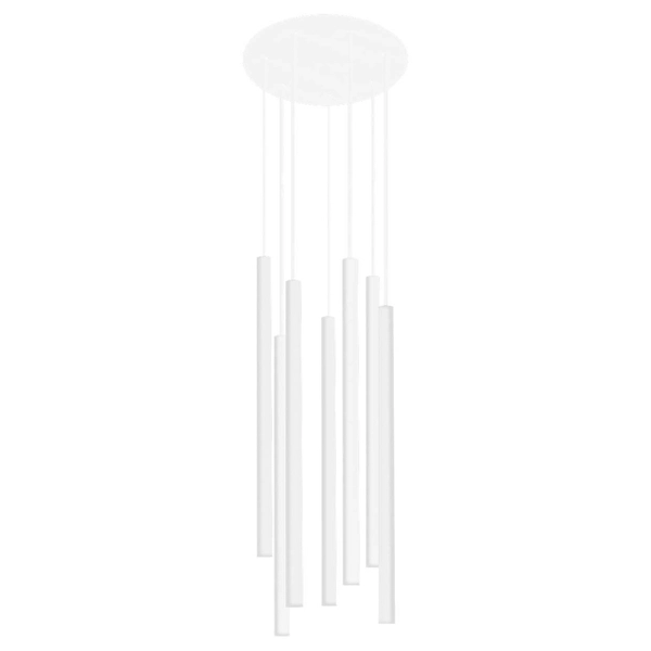 LAMPA wisząca LASER 8918 Nowodvorski metalowa OPRAWA zwis tuby mosiądz biała