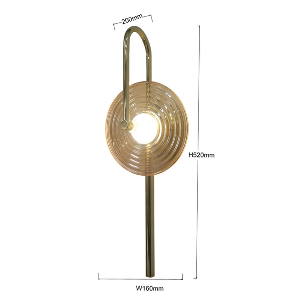 Lampa ścienna Plato LP-0301/1W AM LED 6W 3000-6000K bursztynowy