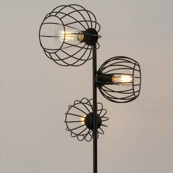 Stojąca lampa loft Madam 32375 podłogowy druciak czarny do salonu