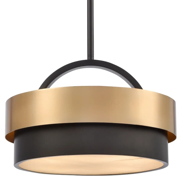 Sypialniana lampa wisząca Coburg P04760BR Cosmolight okrągła czarny mosiądz