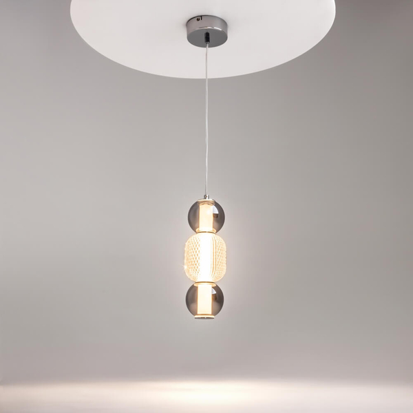 Salonowa lampa wisząca Drop MOD273PL-L16CH3K LED 16W 3000K chrom dymiony