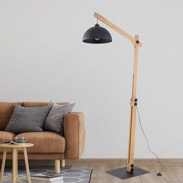 Stojąca lampa skandynawska regulowana Boho 5582 TK Lighting drewniana czarna