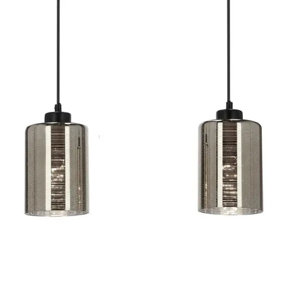 Wisząca lampa szklana tuba COX 32-53879 do salonu chrom czarny