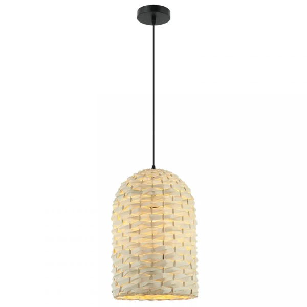 Abażurowa zwisająca lampa 20152 bambusowa regulowana beżowy